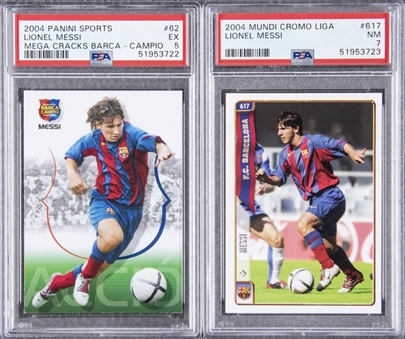 2004 Lionel Messi PSA-Graded Rookie Card Pair (2)